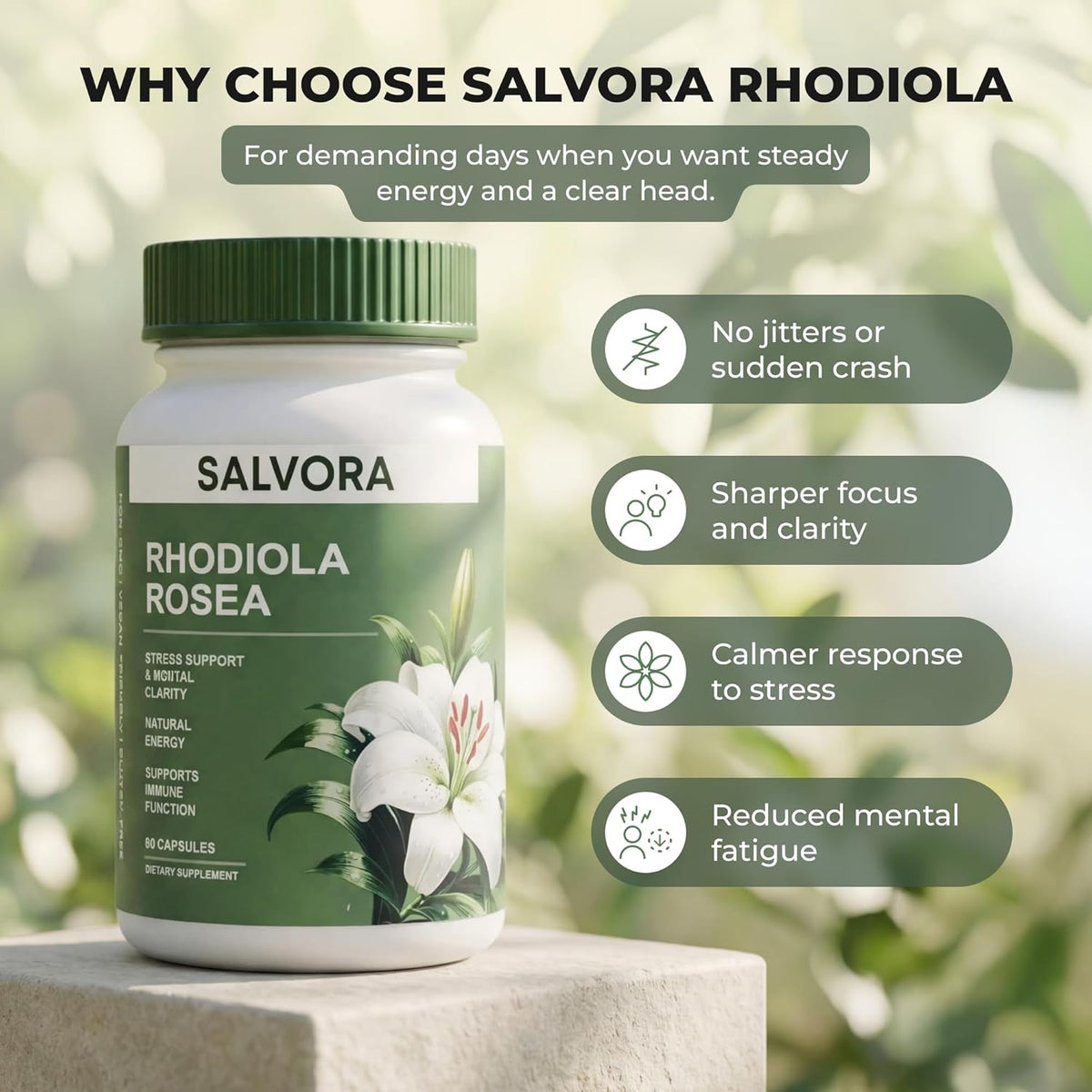 Salvora Rhodiola Rosea Bottle