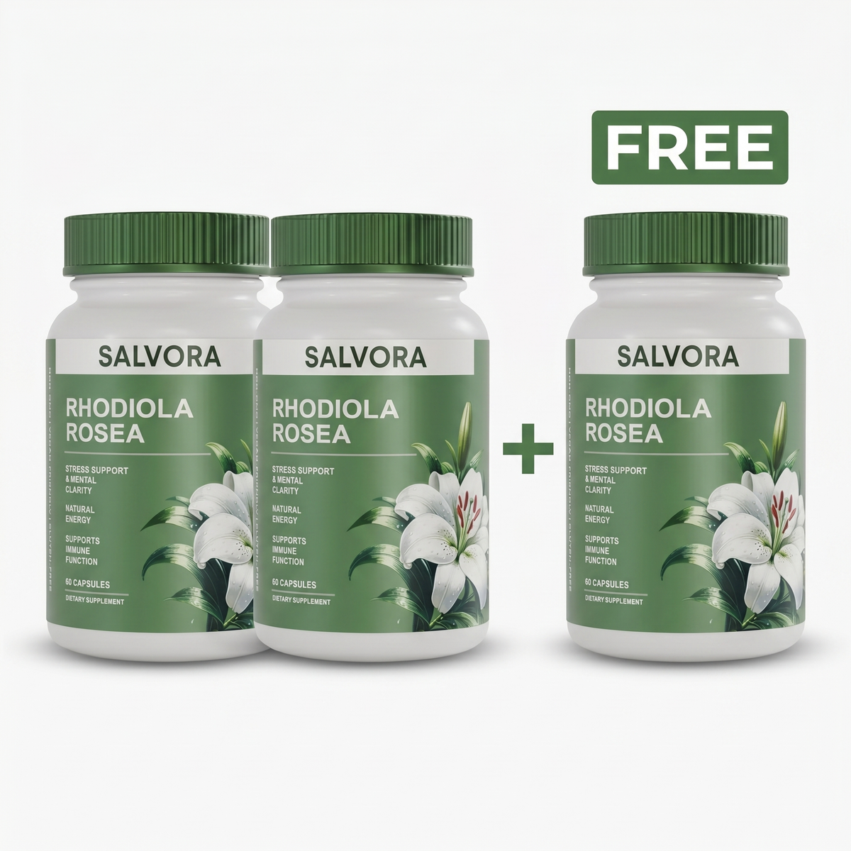 Salvora Rhodiola Rosea — Buy 2 + 1 Free (3 bottles)
